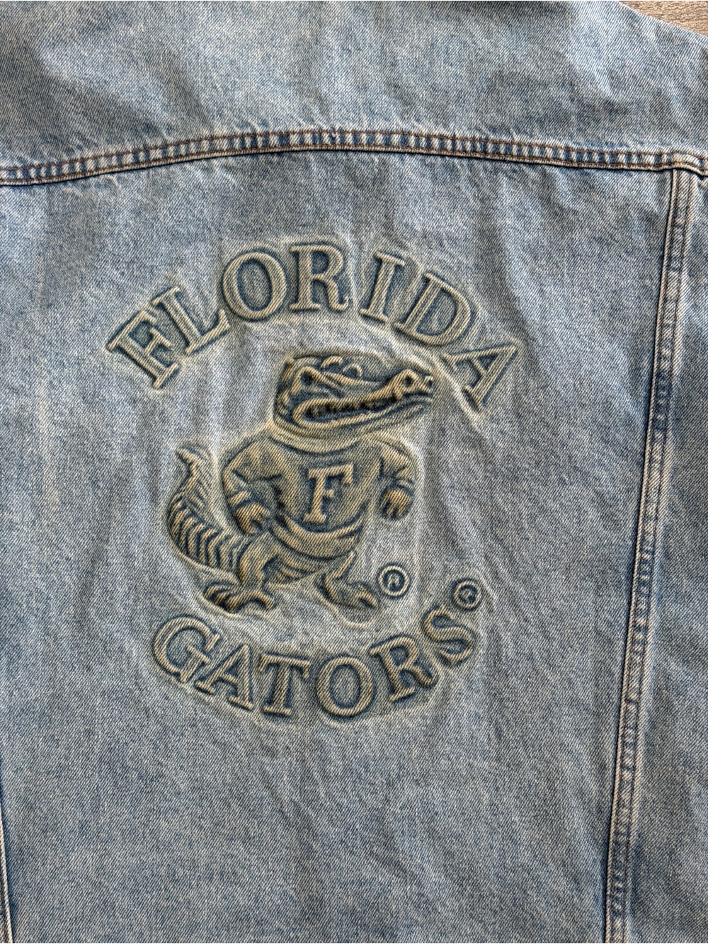 UF University of Florida Gators Men's Embroidered Jean Jacket w/ Gator logo